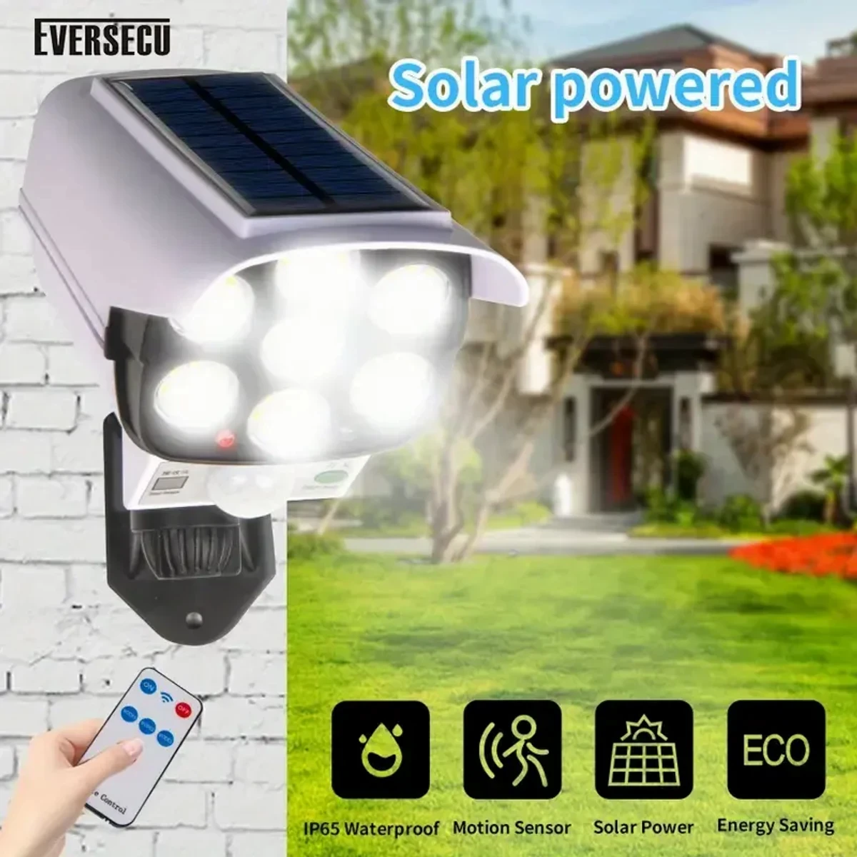 Motion Sensor LED Spotlight Waterproof Wall Street Lamp Outdoor Solar Lights with remote