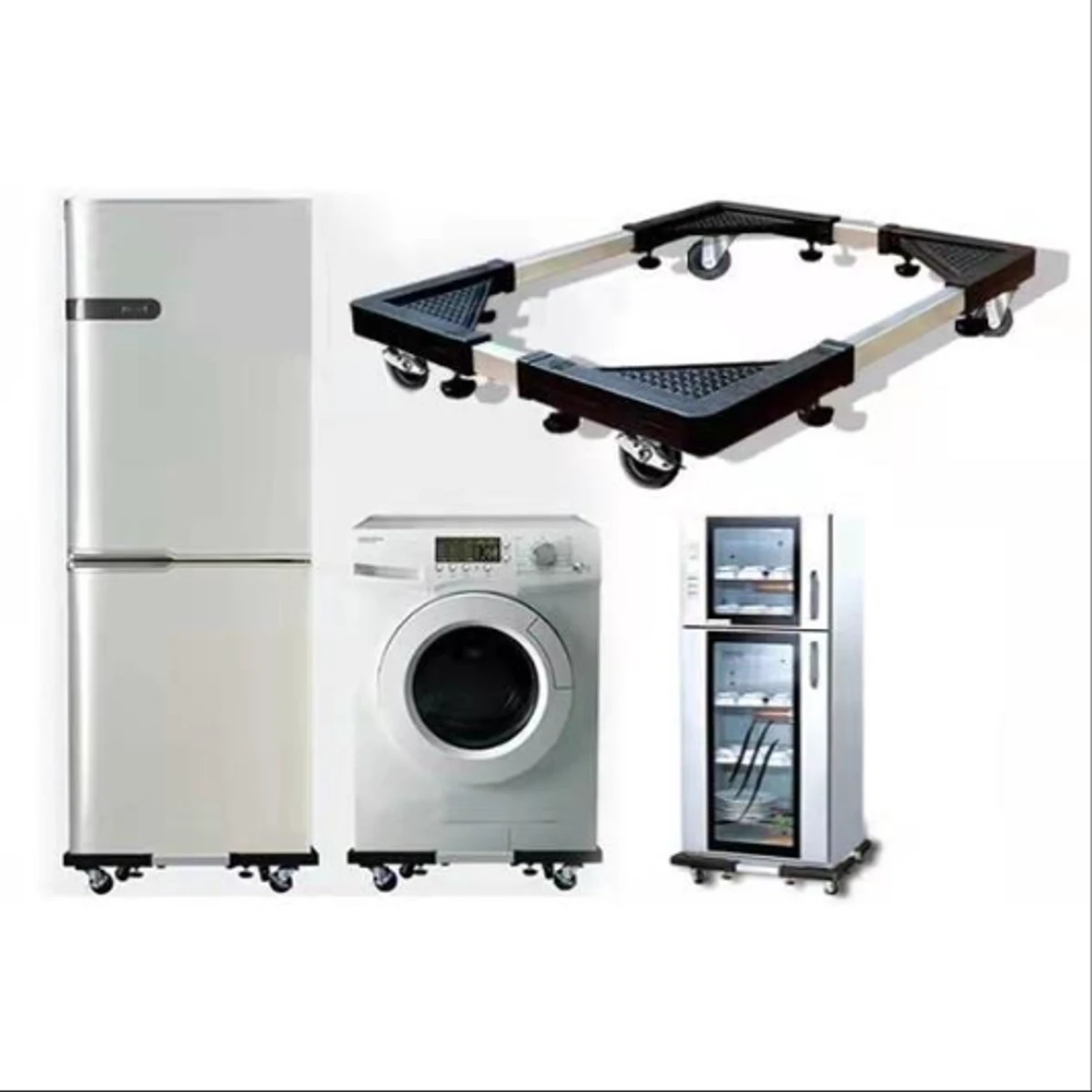 4 wheel Steel Fridge Floor Stand & Washing Machine Mount Bracket