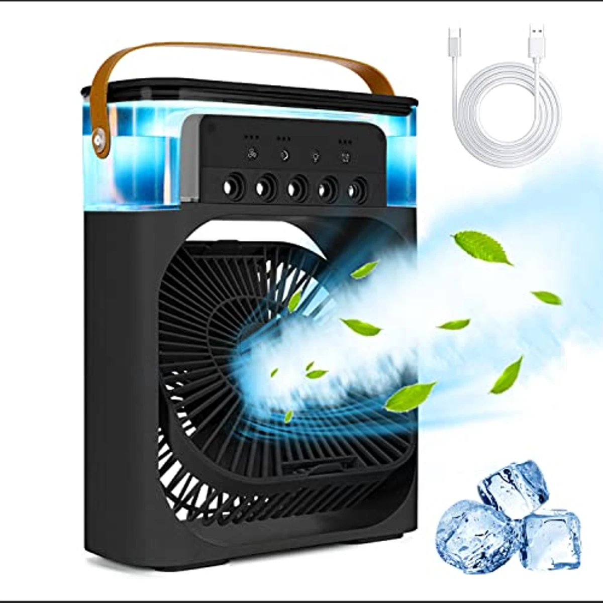 Portable Air Conditioner Fan 500 Ml Water Tank USB Personal Cooler